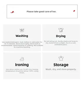 Guide d'entretien détaillé pour pyjamas en soie avec des icônes de lavage et instructions