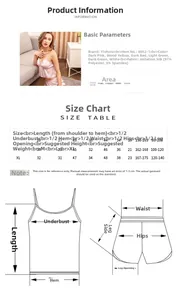 Tableau des tailles détaillé pour ensemble de pyjama en soie glacée avec mesures
