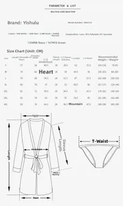 Detailed size guide for women's lace robe including measurements from size S to 4XL