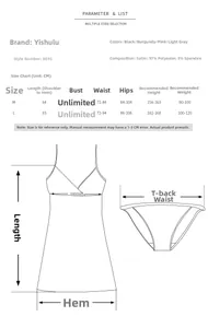 Größentabelle für Damen Satin-Nachthemd mit detaillierten Körpermaßen und Angaben