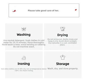Guide d'entretien pour nuisette en soie avec instructions de lavage et de repassage
