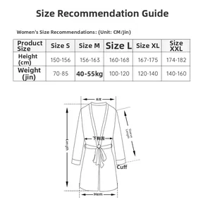 Detailed size chart with height and weight suggestions for women's modal lace sleepwear