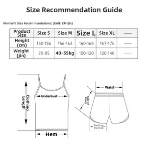 Size chart for tie-dye modal cotton pajamas showing measurements in CM and KG weight ranges