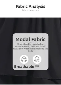 Détail du tissu modal noir montrant une texture respirante, douce et respectueuse de la peau