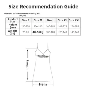 Guide des tailles pour nuisette en coton côtelé avec dentelle et recommandations de mesure