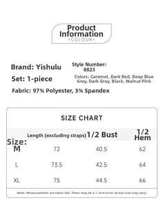 Tabella dettagliata delle taglie per camicia da notte in raso con misure M, L e XL