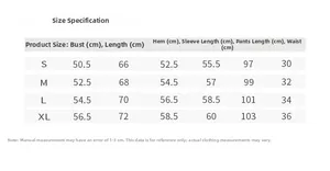Detailed size chart specification for women ice silk pajamas in S M L XL dimensions