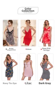Detailed color collection of modal knit nightgowns with lace trim and bow accents