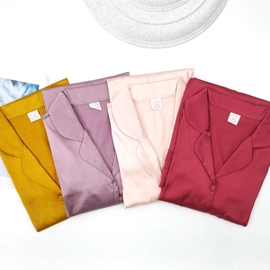 Ice silk lace pajamas for women featuring a long sleeve robe in multiple elegant colors
