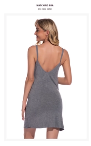 Detail view of deep V-neck back design and lace splicing on soft modal sleepwear