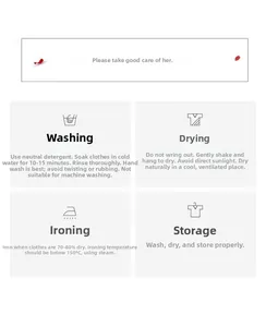 Detailed laundry care instructions for lace lingerie showing hand wash and drying symbols