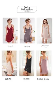 Spitzen-Satin-Nachtwäsche-Kollektion in sechs eleganten Farben für Damen
