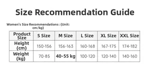 Guide des tailles détaillé pour pyjama 3 pièces en coton femme allant du S au XXL