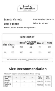 Size chart for women short sleeve floral nightdress with detailed measurements in CM