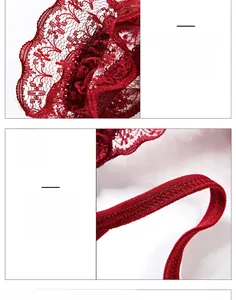 Gros plan sur la dentelle cil rouge foncé avec broderie délicate et finitions soignées