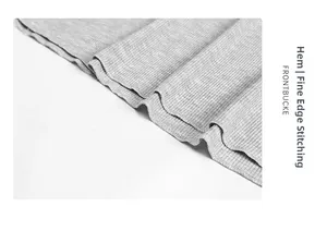 Detail of the modal nightgown hem showing fine ribbed knit texture and neat stitching
