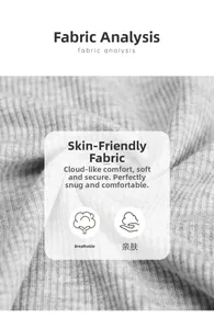 Close-up of soft grey ribbed modal fabric showing breathable texture and skin-friendly weave