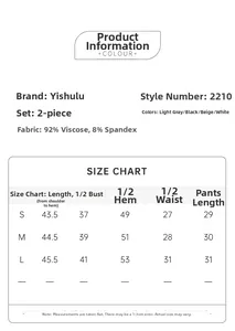 Detailed size chart for Modal cotton pajama sets showing measurements for S to L sizes