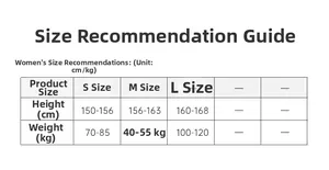 Size chart for women's modal nightgown showing height and weight recommendations in S, M, L