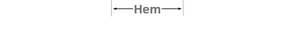 Detailed measurement guide showing the hem width of a modal slip dress on white background
