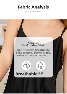 Detail of black silk satin slip dress fabric with high breathability and smooth texture