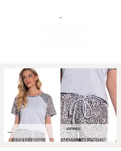 Detail der Leoparden-Pyjamahose mit verstellbarem Kordelzug und Samtschleife