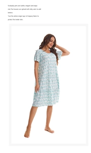 Close-up of lightweight floral nightdress showing breathable cotton fabric and tiered skirt