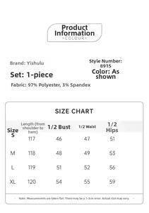 Detailed size chart for satin slip nightgown with measurements in cm for sizes S to XL