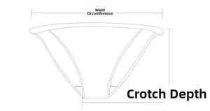 Guide des tailles montrant le tour de taille et la profondeur pour string léopard