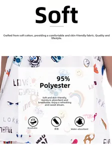 Detail des Druckstoffs aus 95% Polyester, atmungsaktiv und weiche Textur des Kleids
