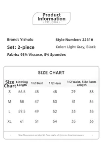 Detailed size chart for the women's lace modal pajama set with fabric composition details