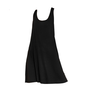 Women's black sleeveless viscose nightgown with a soft A-line silhouette and scoop neck