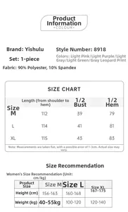 Detailed size chart for ice silk nightdress featuring fabric info and fit measurements