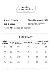 Size chart for women pajama set showing S to XL measurements in a clear detailed table