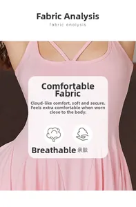 Détail de nuisette rose en coton tricoté avec tissu respirant et bretelles croisées