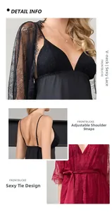 Dettagli in pizzo e sottoveste in seta con scollo a V e cardigan in pizzo coordinato