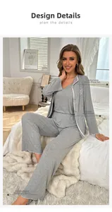 Detailansicht des grauen Ripp-Loungewear-Sets mit elastischem Bund und feiner Verarbeitung