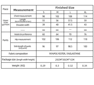 Detailed size chart for women floral pajamas set including chest, waist and length measures