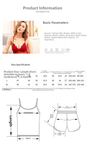 Guide des tailles pour ensemble de lingerie en mesh avec mesures détaillées du M au XL