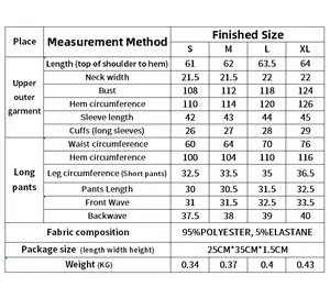 Größentabelle für Waffelstrick-Schlafanzug mit Maßen für Oberteil und Shorts S-XL