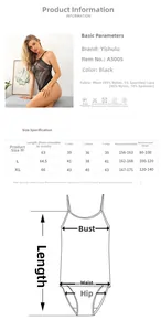 Tableau des tailles pour body en dentelle montrant les mesures du M au XL en détails