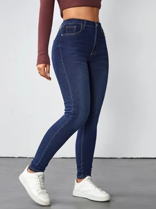 Jeans Skinny à Taille Haute pour Femmes Pantalons en Denim Élastique Lavé Sexy Slim Fit Streetwear Pantalons Crayon Décontractés
