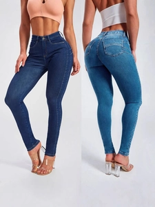 Jeans Skinny Taille Haute pour Femmes Pantalon Crayon en Denim Push Up Extensible Coupe Slim Mode Commuter