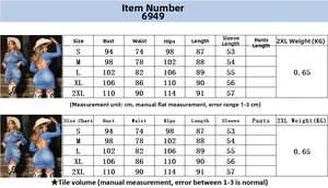 Tableau des tailles détaillé pour robe courte en jean dos nu, mesures de S à 2XL en CM