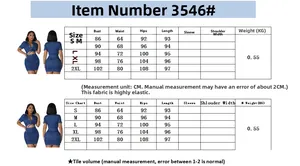 Size chart for slim denim mini dress with measurements for Bust Waist Hips and Length