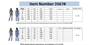 Size chart for slim fit washed denim jumpsuit with bust waist and length measurements
