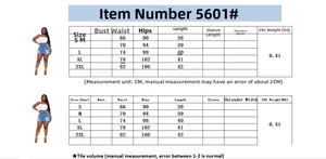 Tableau des tailles détaillé pour jupe en jean avec mesures de taille et hanches S-2XL