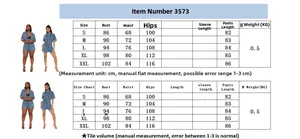 Size chart for women's high elastic short sleeve denim romper with S-XXL measurements