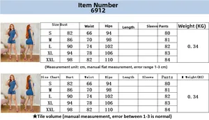 Size chart for women slim fit denim romper showing measurements from S to XXL