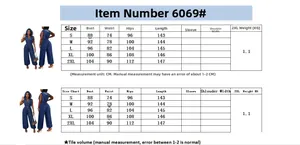 Detailed sizing guide for women sleeveless hooded denim jumpsuit from S to 2XL sizes